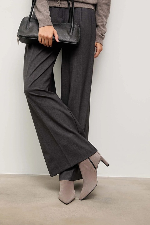 Answear.LAB botki zamszowe kolor szary na słupku - zdjęcie produktu nr 1