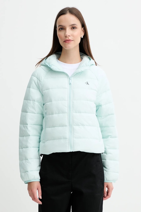 Calvin Klein Jeans kurtka kolor turkusowy przejściowa LV047C510G - zdjęcie produktu nr 1