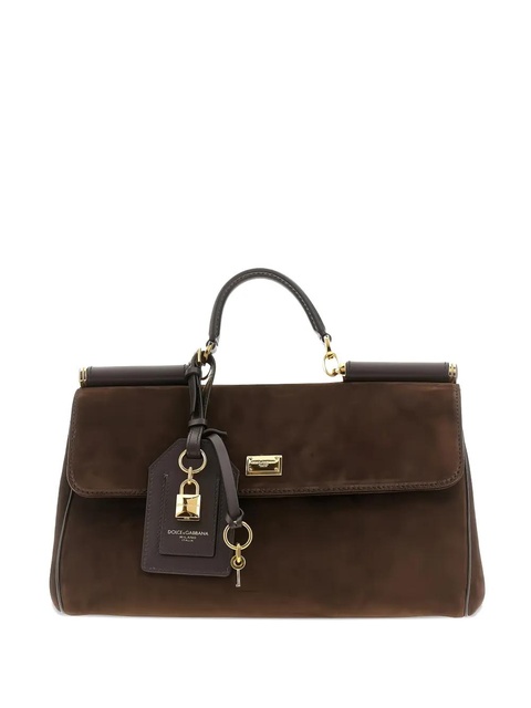 Dolce & Gabbana My Sicily padlock-embellished suede tote bag - Brown - zdjęcie produktu nr 1