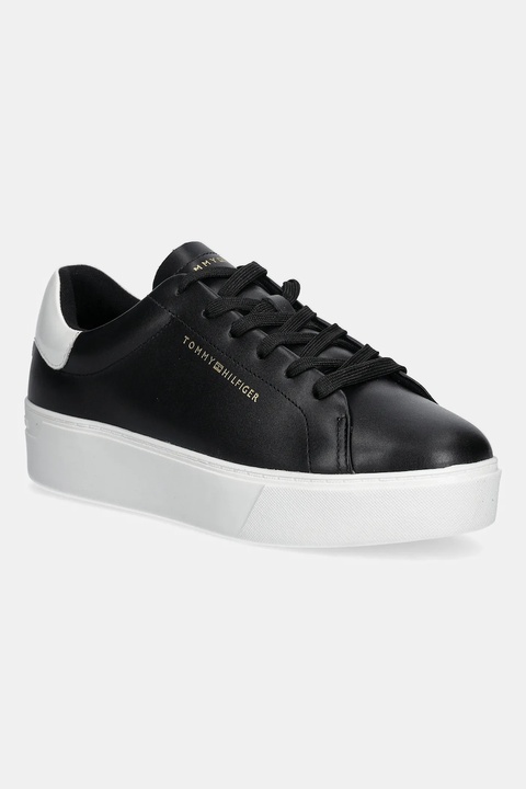 Tommy Hilfiger sneakersy skórzane CHIC PLATFORM CUPSOLE PATENT damskie kolor czarny FW0FW08681 - zdjęcie produktu nr 1