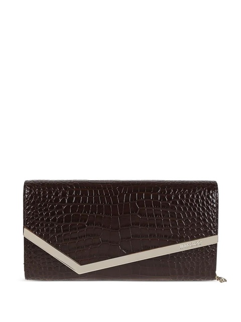 Jimmy Choo crocodile-effect clasp bag - Brown - zdjęcie produktu nr 1