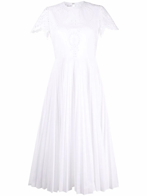 Valentino Garavani broderie anglaise pleated dress - White - zdjęcie produktu nr 1