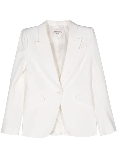 Alexander McQueen crepe peak-lapels blazer - White - zdjęcie produktu nr 1