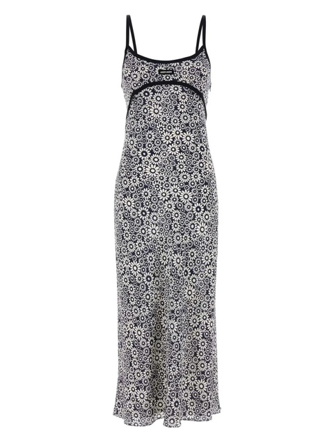 Miu Miu floral-print silk dre - Blue - zdjęcie produktu nr 1