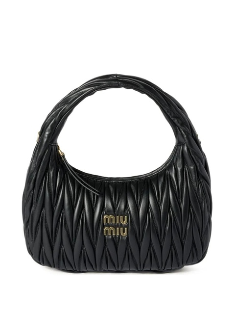 Miu Miu Wander matelassé leather tote bag - Black - zdjęcie produktu nr 1