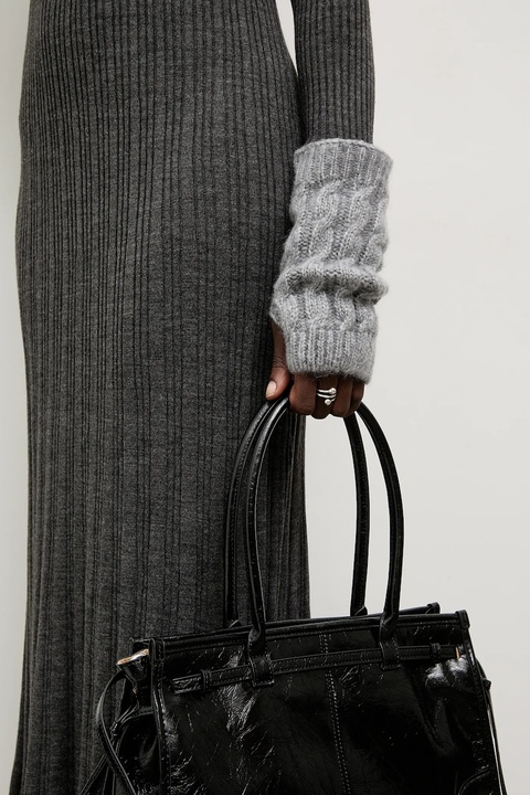 Answear.LAB rękawiczki z wełną damskie kolor szary - zdjęcie produktu nr 2