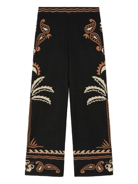 Alanui Glimpse Of Eden palm-tree paisley trousers - Brown - zdjęcie produktu nr 1