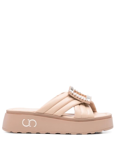Casadei 40mm crystal-embellished sandals - Neutrals - zdjęcie produktu nr 1