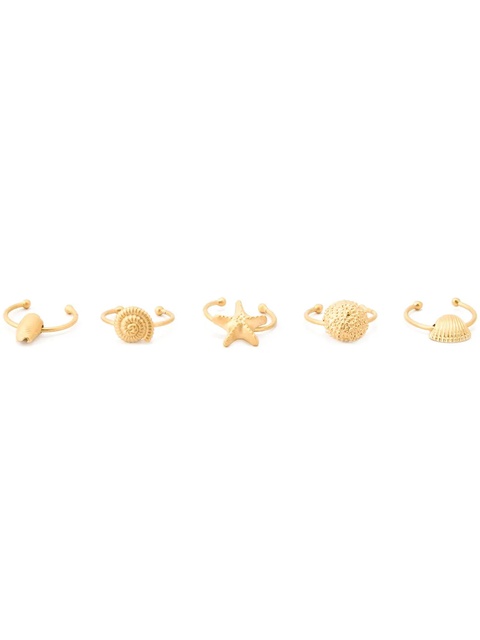 Valentino Garavani set of five shell rings - Metallic - zdjęcie produktu nr 1