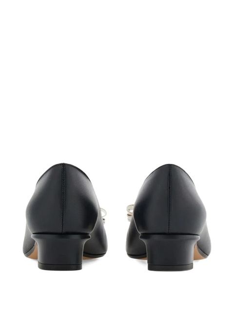 Ferragamo 30mm Vara bow-detail block-heel pumps - Black - zdjęcie produktu nr 2