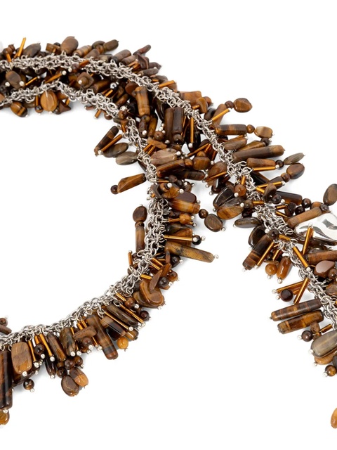 DRIES VAN NOTEN amber-beads scarf necklace - Silver - zdjęcie produktu nr 2