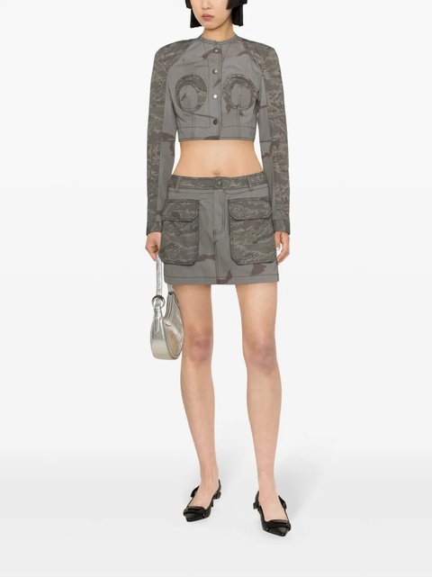Marine Serre Regenerated camouflage miniskirt - Grey - zdjęcie produktu nr 2