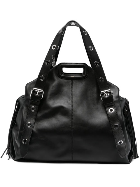 Maje Miss M XL leather shoulder bag - Black - zdjęcie produktu nr 1