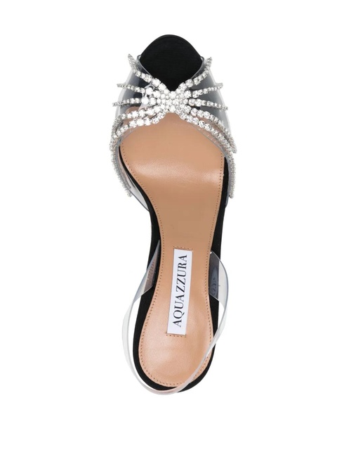 Aquazzura 90mm crystal-embellished slingback sandals - Silver - zdjęcie produktu nr 2