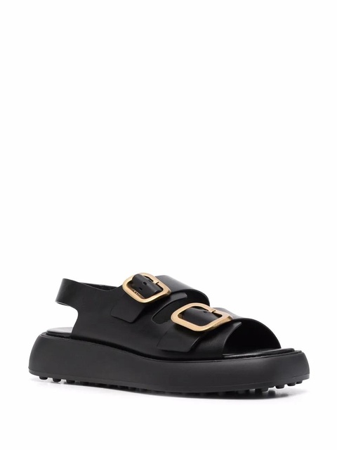 Tod's double buckle fastening sandals - Black - zdjęcie produktu nr 2