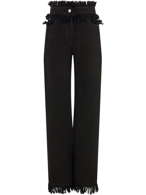 Ferragamo fringed straight-leg jeans - Black - zdjęcie produktu nr 1