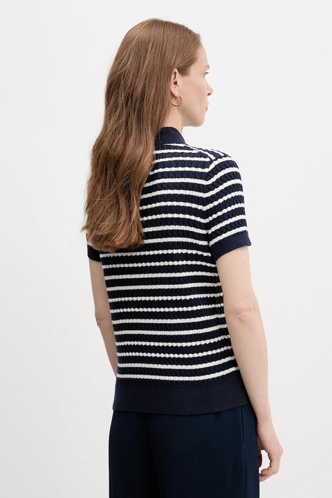 Tommy Hilfiger sweter bawełniany damski kolor granatowy lekki WW0WW41474 - zdjęcie produktu nr 2
