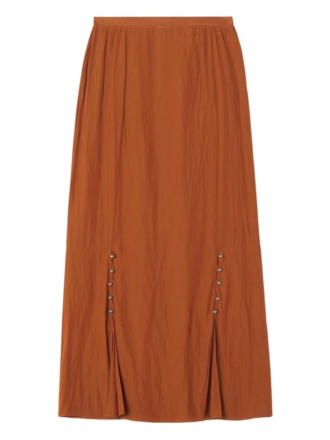 Lanvin pleated button-detail skirt - Orange - zdjęcie produktu nr 1