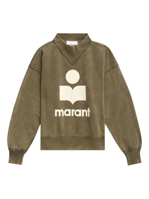 ISABEL MARANT logo-print mock-neck sweatshirt - Green - zdjęcie produktu nr 1