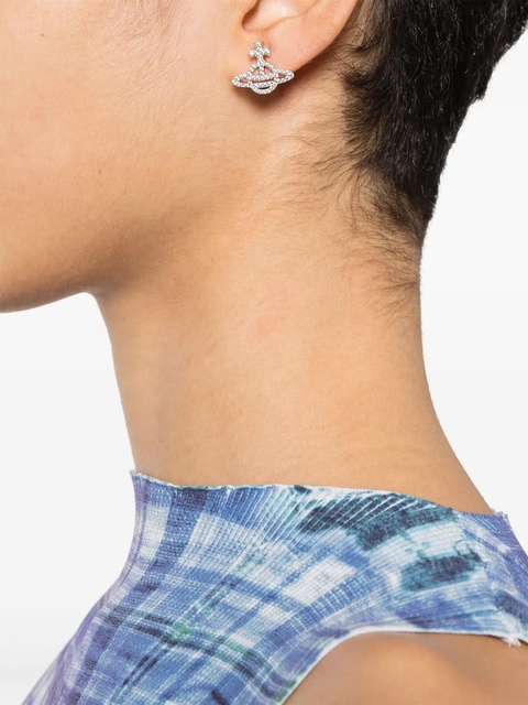 Vivienne Westwood Calliope embellished Orb-plaque earrings - Silver - zdjęcie produktu nr 2
