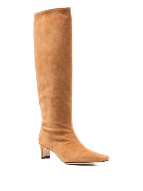 STAUD suede knee-high boots - Neutrals - zdjęcie produktu nr 1