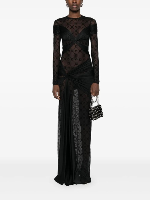 Marine Serre draped jersey maxi dress - Black - zdjęcie produktu nr 2