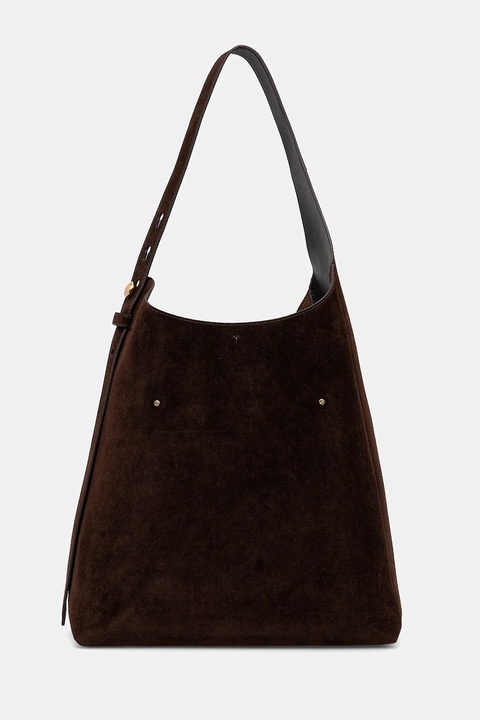 Tory Burch torebka zamszowa Romy Suede Hobo Bag kolor brązowy 175320.201 - zdjęcie produktu nr 2