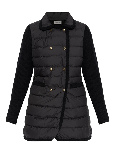 Moncler double-breasted panelled coat - Black - zdjęcie produktu nr 1