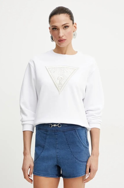 Guess bluza damska kolor biały z aplikacją W5GQ12 KBKM0 - zdjęcie produktu nr 1