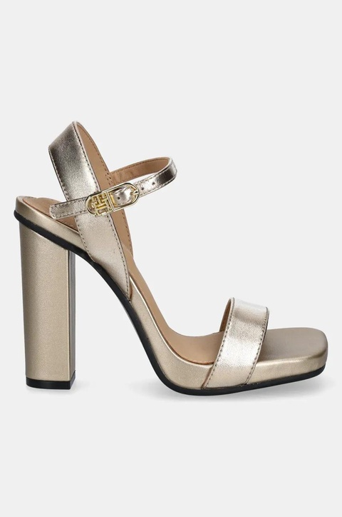 Tommy Hilfiger sandały skórzane HIGH HEEL GOLDEN LEATHER SANDAL kolor złoty FW0FW08674 - zdjęcie produktu nr 2