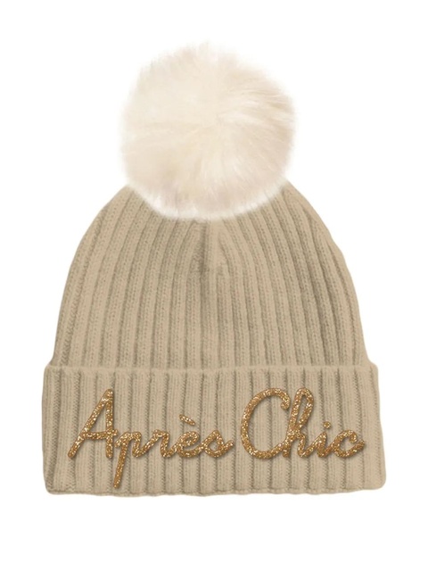 MC2 Saint Barth pompom-detail beanie hat - Neutrals - zdjęcie produktu nr 1
