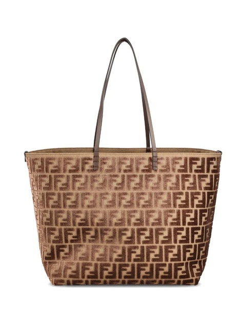 FENDI FF logo velvet tote bag - Brown - zdjęcie produktu nr 2