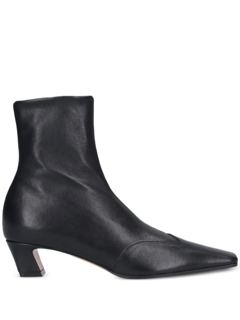 KHAITE 40mm square-toe leather boots - Black - zdjęcie produktu nr 1