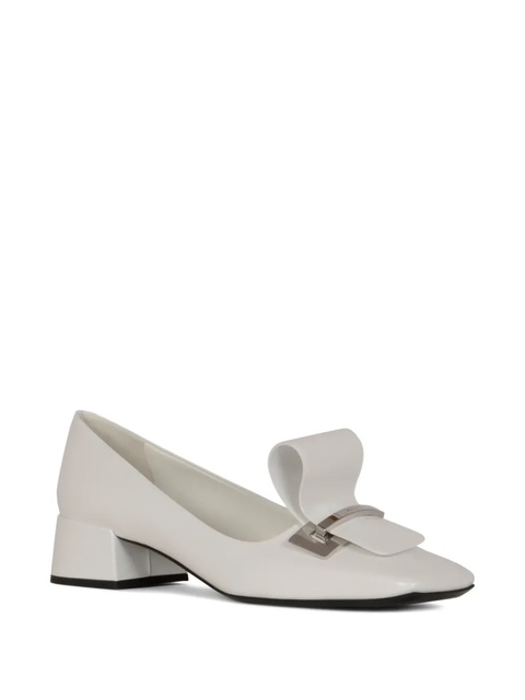 Prada 40mm block-heel leather pumps - White - zdjęcie produktu nr 1