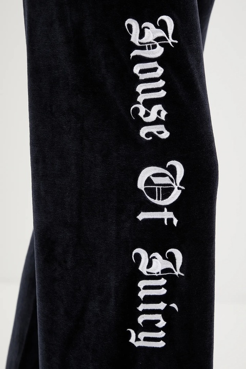 Juicy Couture spodnie dresowe welurowe damskie kolor granatowy z aplikacją JCGBJ225010 - zdjęcie produktu nr 2