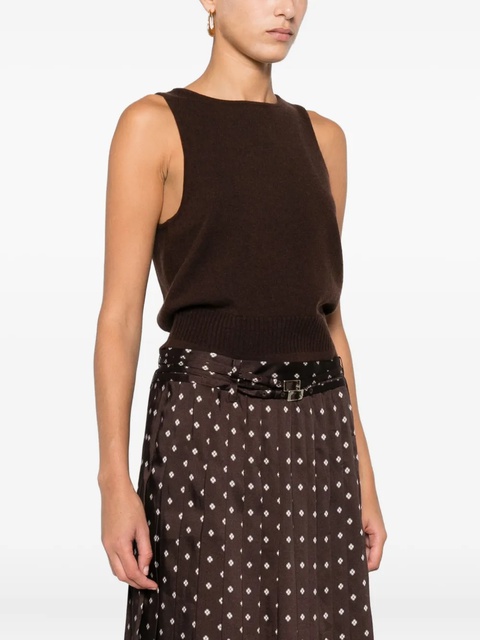 SANDRO round-neck sleeveless top - Brown - zdjęcie produktu nr 2
