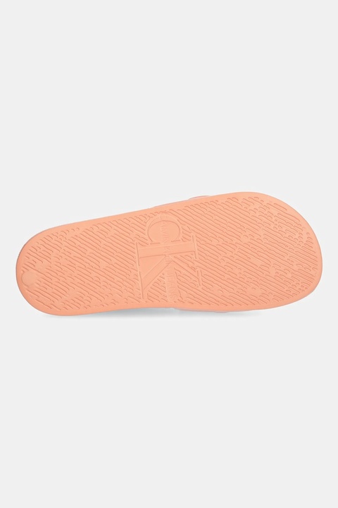 Calvin Klein Jeans klapki SLIDE PU HF MG damskie kolor pomarańczowy YW0YW01879 - zdjęcie produktu nr 2