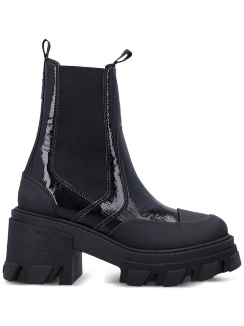 GANNI patent-leather cleated Chelsea boots - Black - zdjęcie produktu nr 1