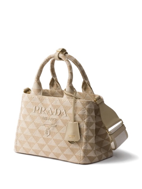 Prada small embroidered tote bag - Neutrals - zdjęcie produktu nr 2