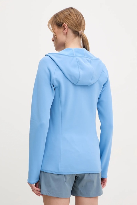 Jack Wolfskin bluza sportowa Baiselberg kolor niebieski z kapturem gładka 1710772 - zdjęcie produktu nr 2