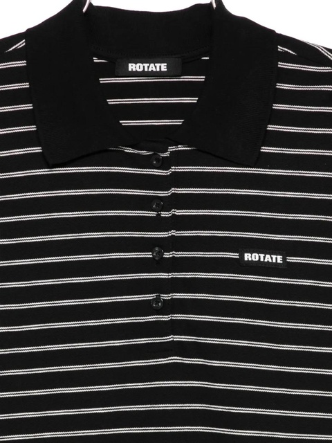 ROTATE BIRGER CHRISTENSEN piqué short-sleeve polo top - Black - zdjęcie produktu nr 1