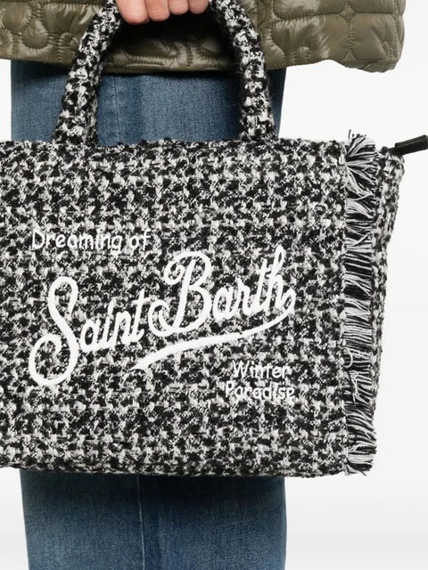 MC2 Saint Barth Colette tweed fringed-detail tote bag - Black - zdjęcie produktu nr 2