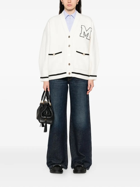 Maje initial-embellished cardigan - White - zdjęcie produktu nr 2