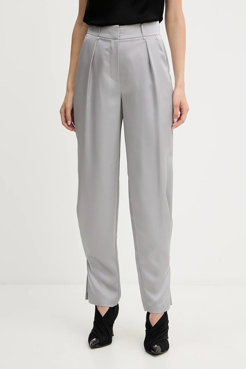 Twinset spodnie damskie kolor szary proste high waist 252AP2413 - zdjęcie produktu nr 1