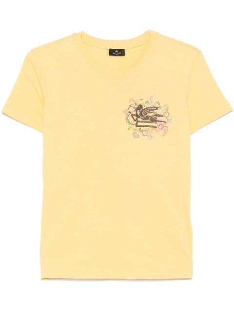 ETRO Pegaso-embroidered T-shirt - Yellow - zdjęcie produktu nr 1