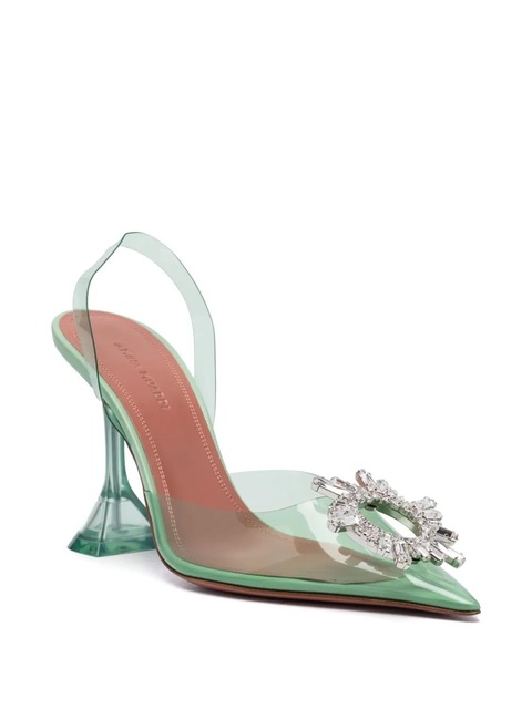 Amina Muaddi Begum 90mm slingback pumps - Green - zdjęcie produktu nr 2