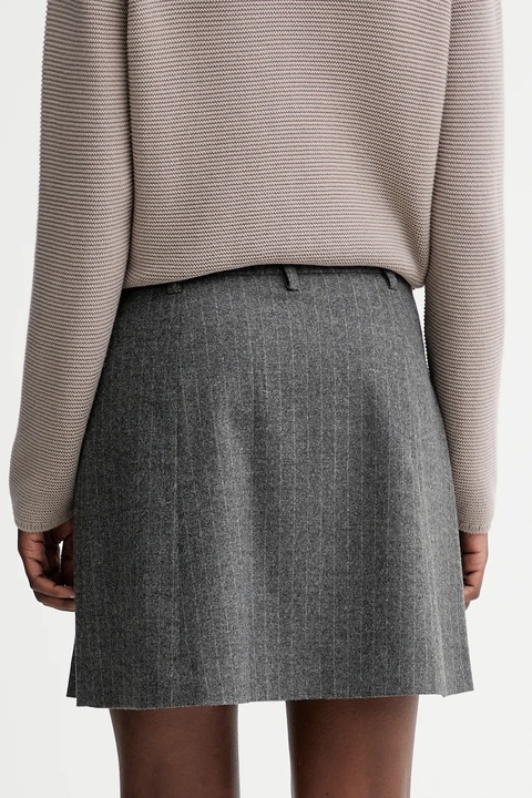 Marc O'Polo spódnica z dodatkiem wełny kolor szary mini rozkloszowana 510023720117 - zdjęcie produktu nr 1