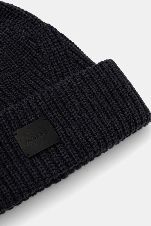AllSaints czapka z dodatkiem wełny kolor granatowy 29AS101343 - zdjęcie produktu nr 2