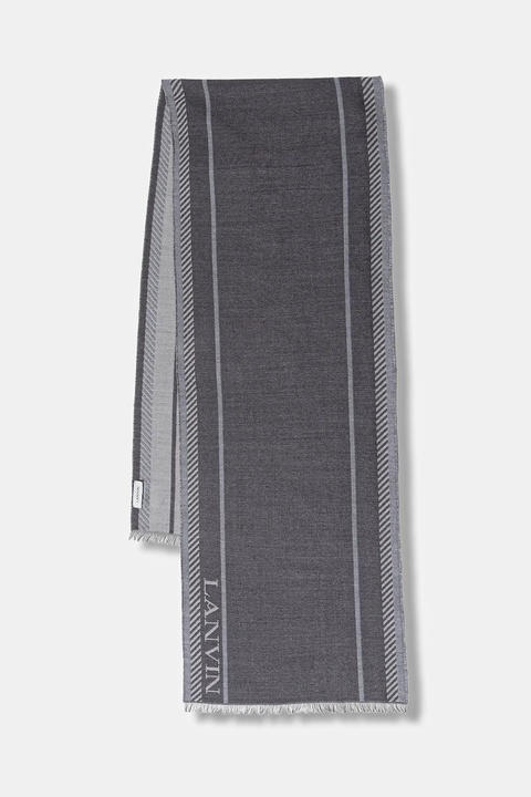 Lanvin szalik z dodatkiem wełny damski kolor szary 710009280 - zdjęcie produktu nr 2