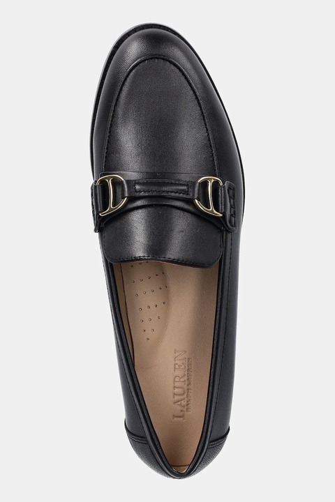 Lauren Ralph Lauren mokasyny skórzane Tasha Loafer damskie kolor czarny na płaskim obcasie 802P02121001 - zdjęcie produktu nr 2